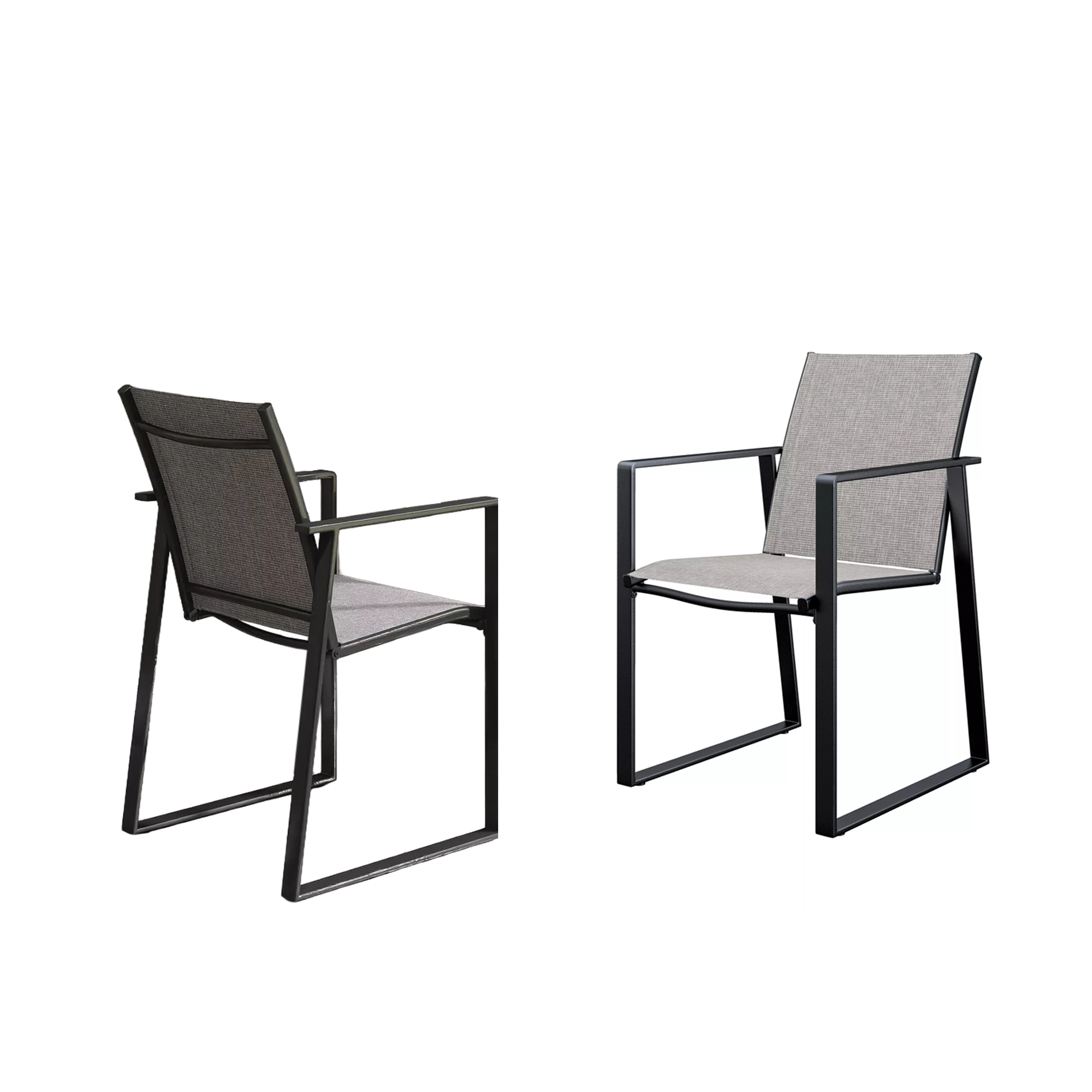 Balkonstuhlset 'Nikola' Stahl grau 2 Stück