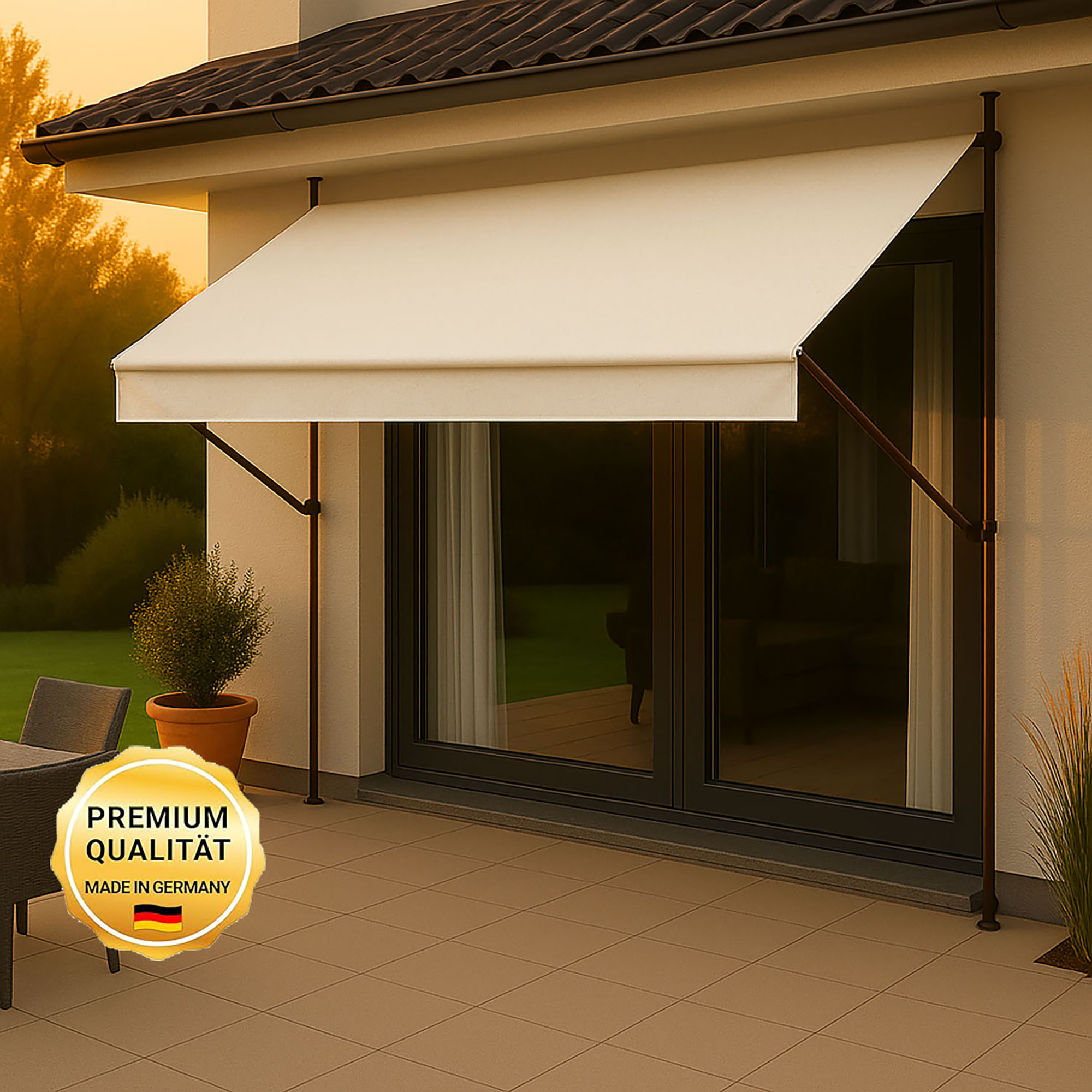 Klemmmarkise 'Style' mit Volant/wasserabweisend 200 x 150 cm