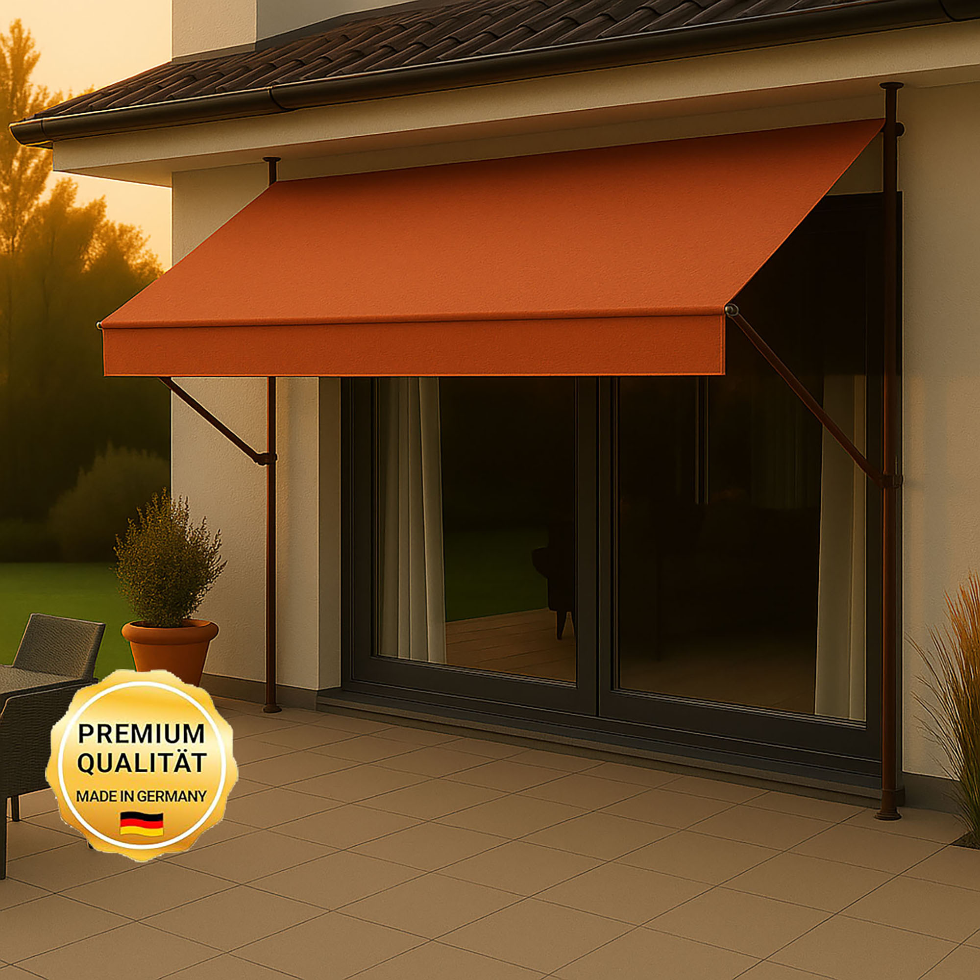 Klemmmarkise 'Style' mit Volant/wasserabweisend 200 x 150 cm