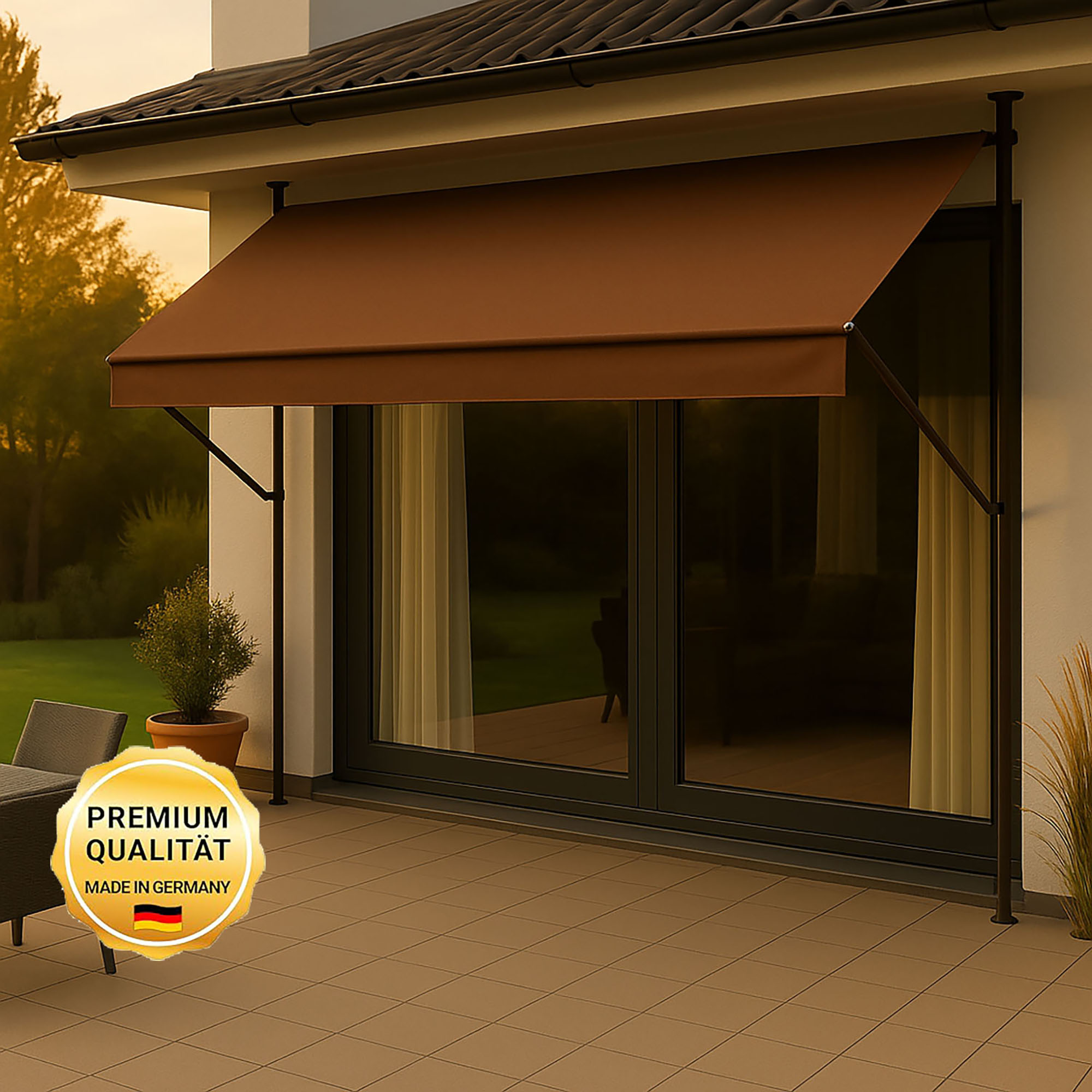 Klemmmarkise 'Style' mit Volant/wasserabweisend 200 x 150 cm