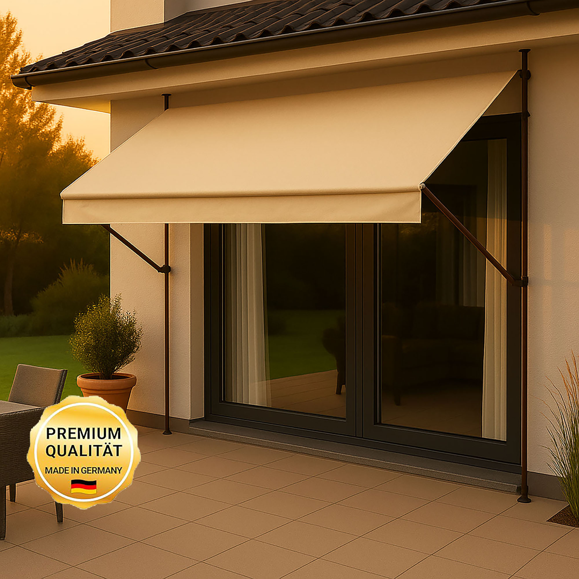 Klemmmarkise 'Style' mit Volant/wasserabweisend 200 x 150 cm