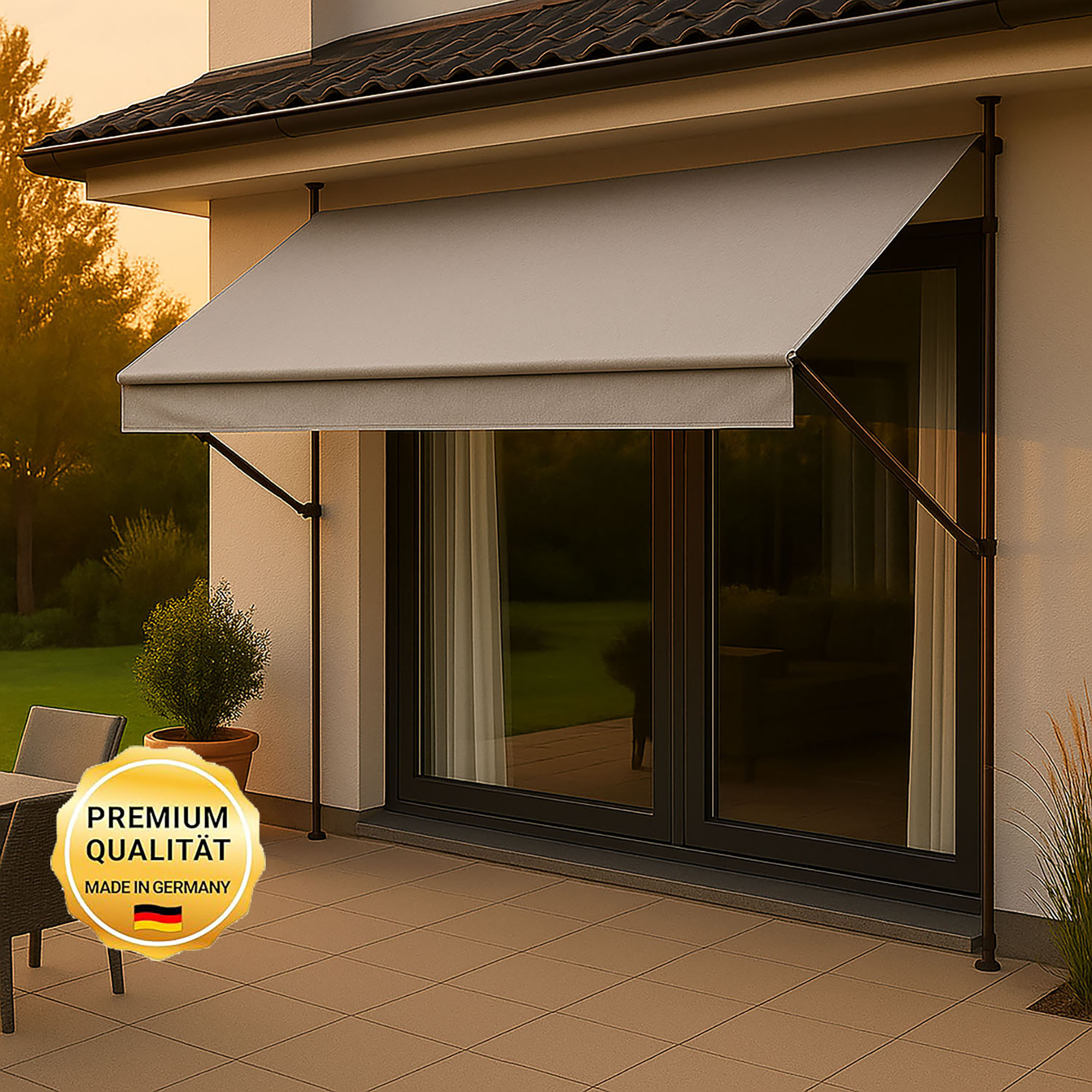 Klemmmarkise 'Style' mit Volant/wasserabweisend 300 x 150 cm