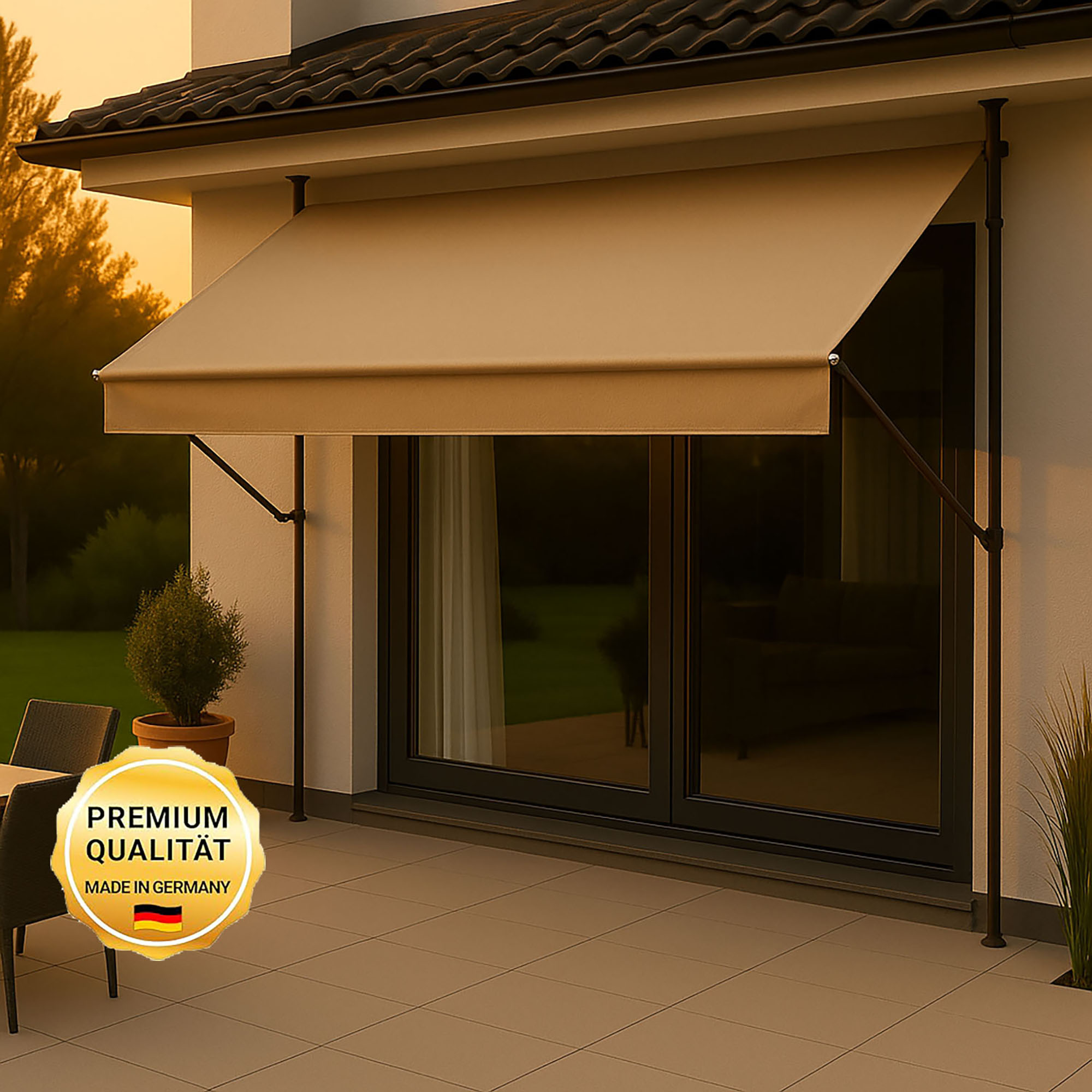 Klemmmarkise 'Style' mit Volant/wasserabweisend 300 x 150 cm