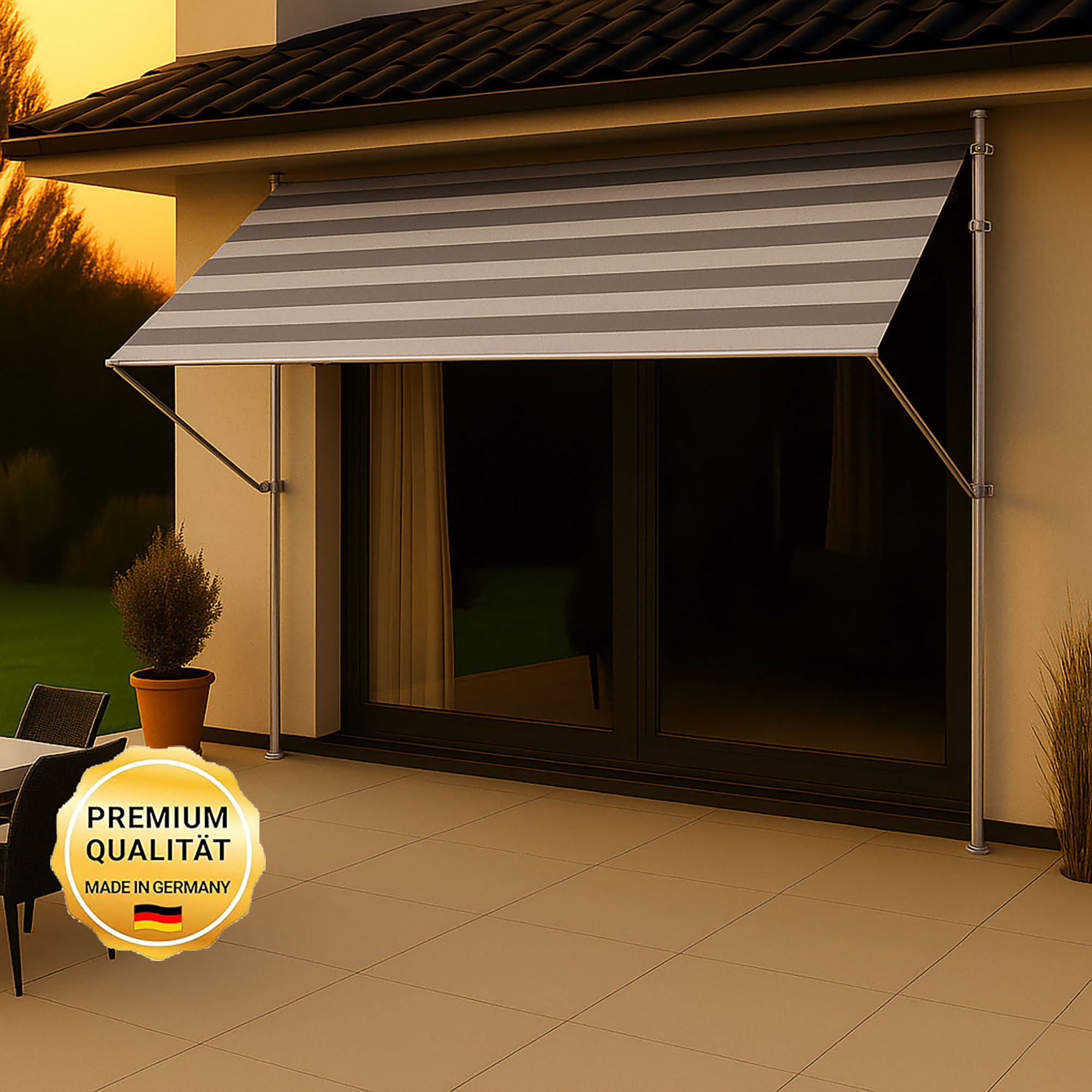 Klemmmarkise 'Premium' wasserabweisend 400 x 170 cm