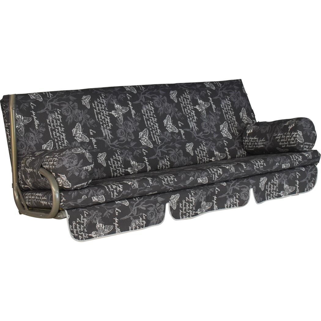 Hollywoodschaukel-Auflage 'Trend Schmetterling' grau 178 x 54 x 9 cm
