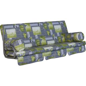 Auflage für Hollywoodschaukel 'Trend Bambus' grau 178 x 54 x 9 cm