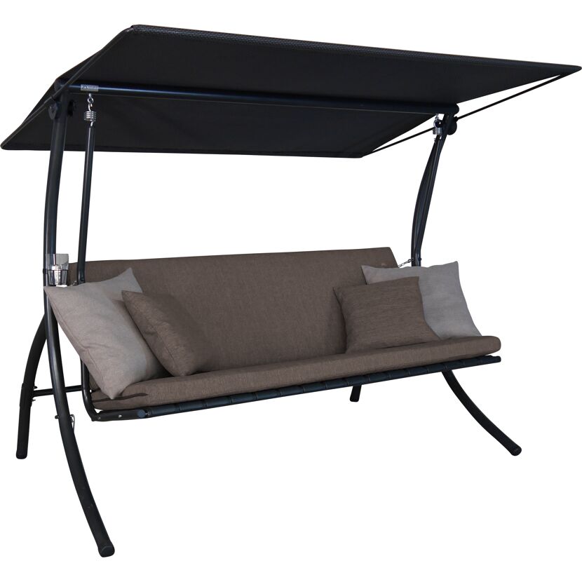 Hollywoodschaukel 'Motion Smart' 3-Sitzer taupe 210 x 160 x 145 cm