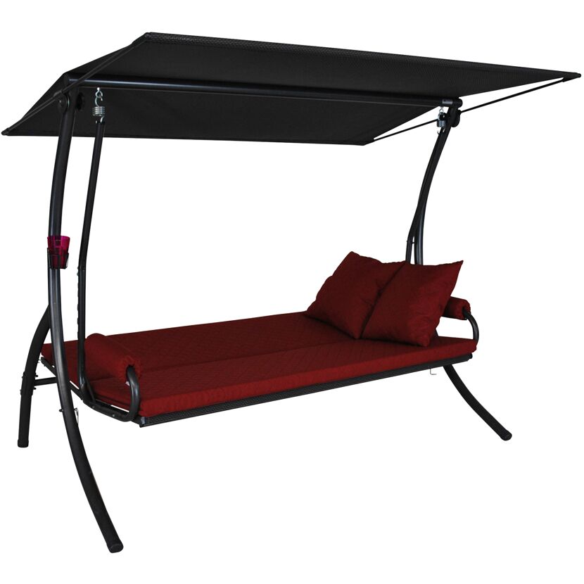 Hollywoodschaukel 'Elegance Joy' 3-Sitzer bordeaux 210 x 160 x 145 cm