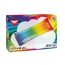 Regenbogenfarbene Luftmatratze in Produktverpackung