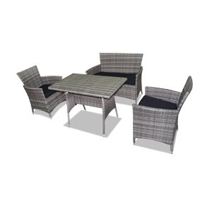 Balkonmöbel-Set 'Nina' hellgrau 4-teilig