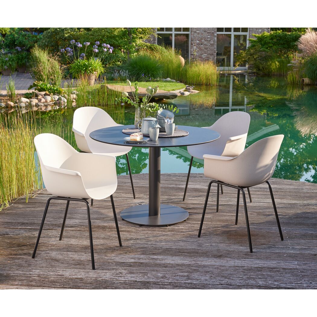 Gartenstuhlset 'Marietta' Stahl weiß 56 x 84 x 56 cm 4 Stück