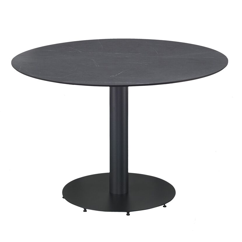 Runder Tisch Marietta mit schwarzer Marmorplatte