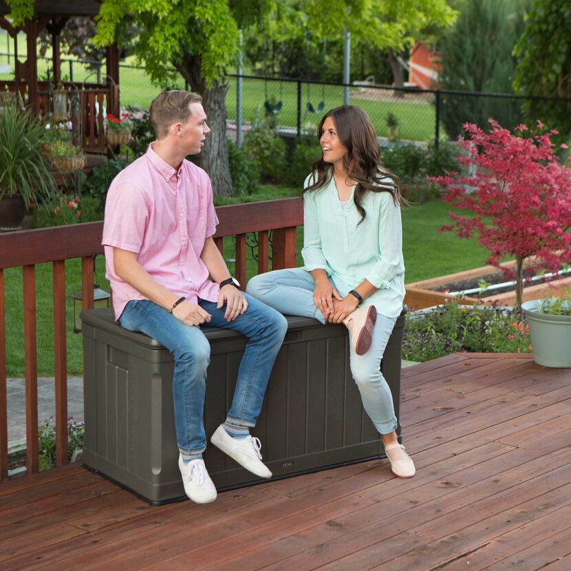 Kissenbox Hart-Polyethylen braun 128 x 67 x 64 cm