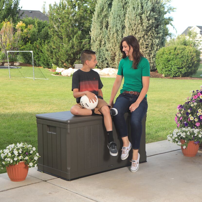 Kissenbox Hart-Polyethylen braun 128 x 67 x 64 cm