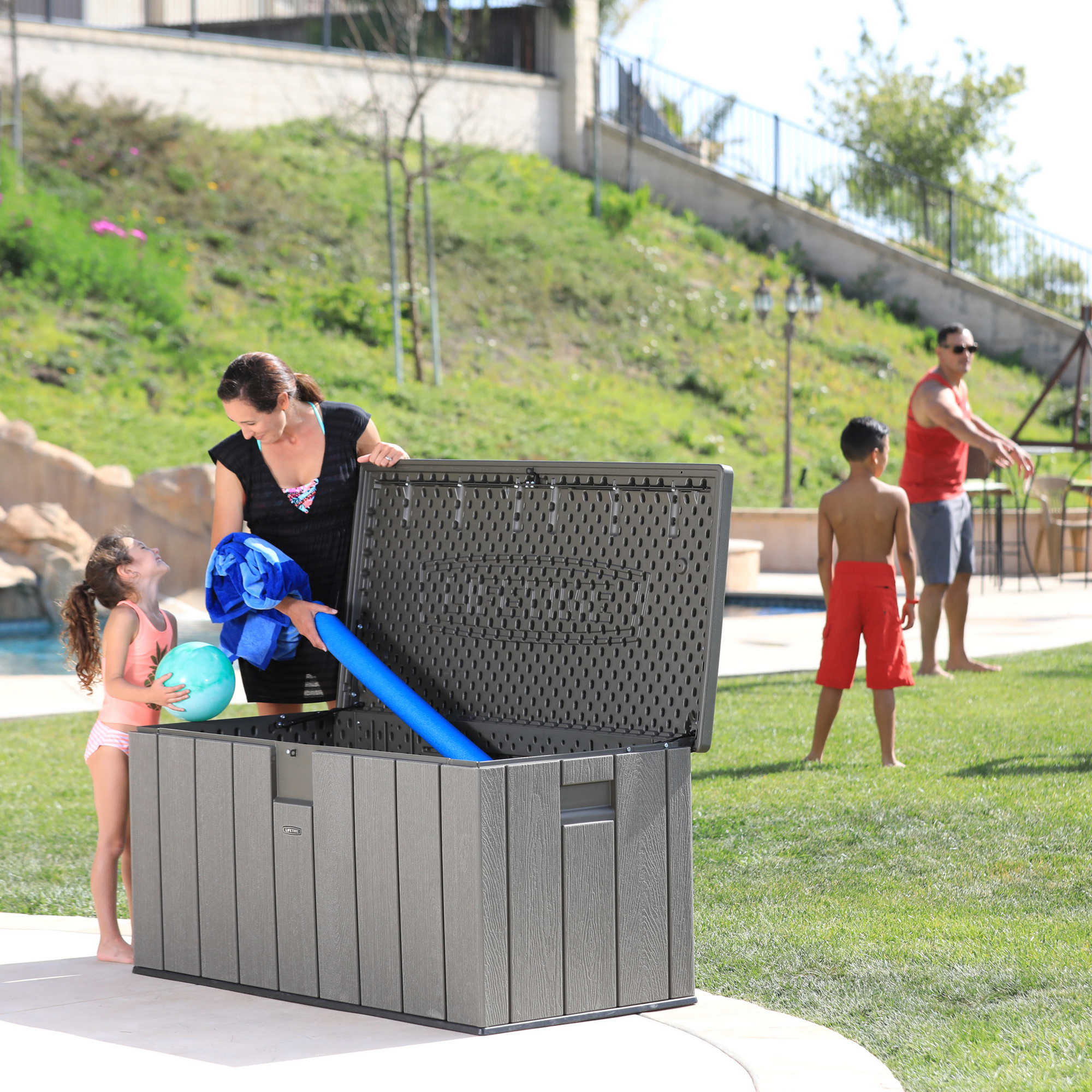 Kissenbox Polyethylen dunkelgrau 151 x 69 x 72 cm