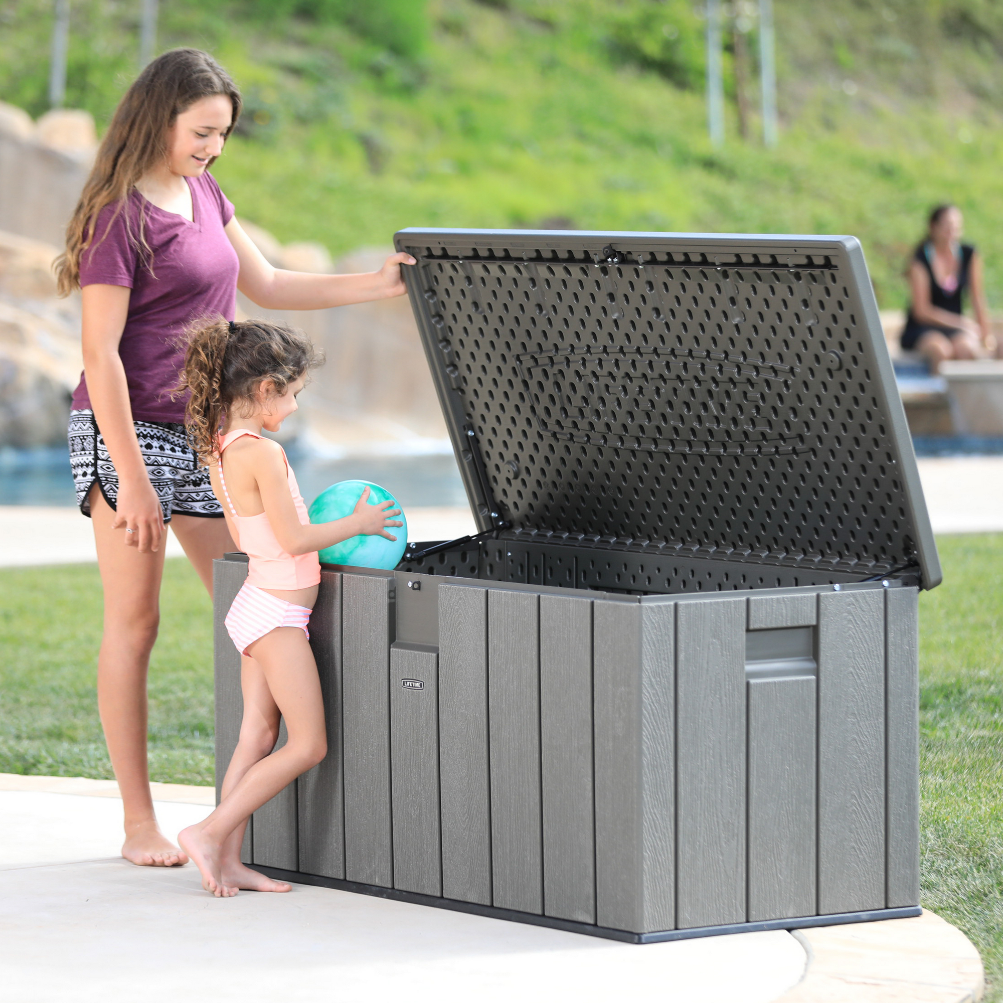 Kissenbox Polyethylen dunkelgrau 151 x 69 x 72 cm