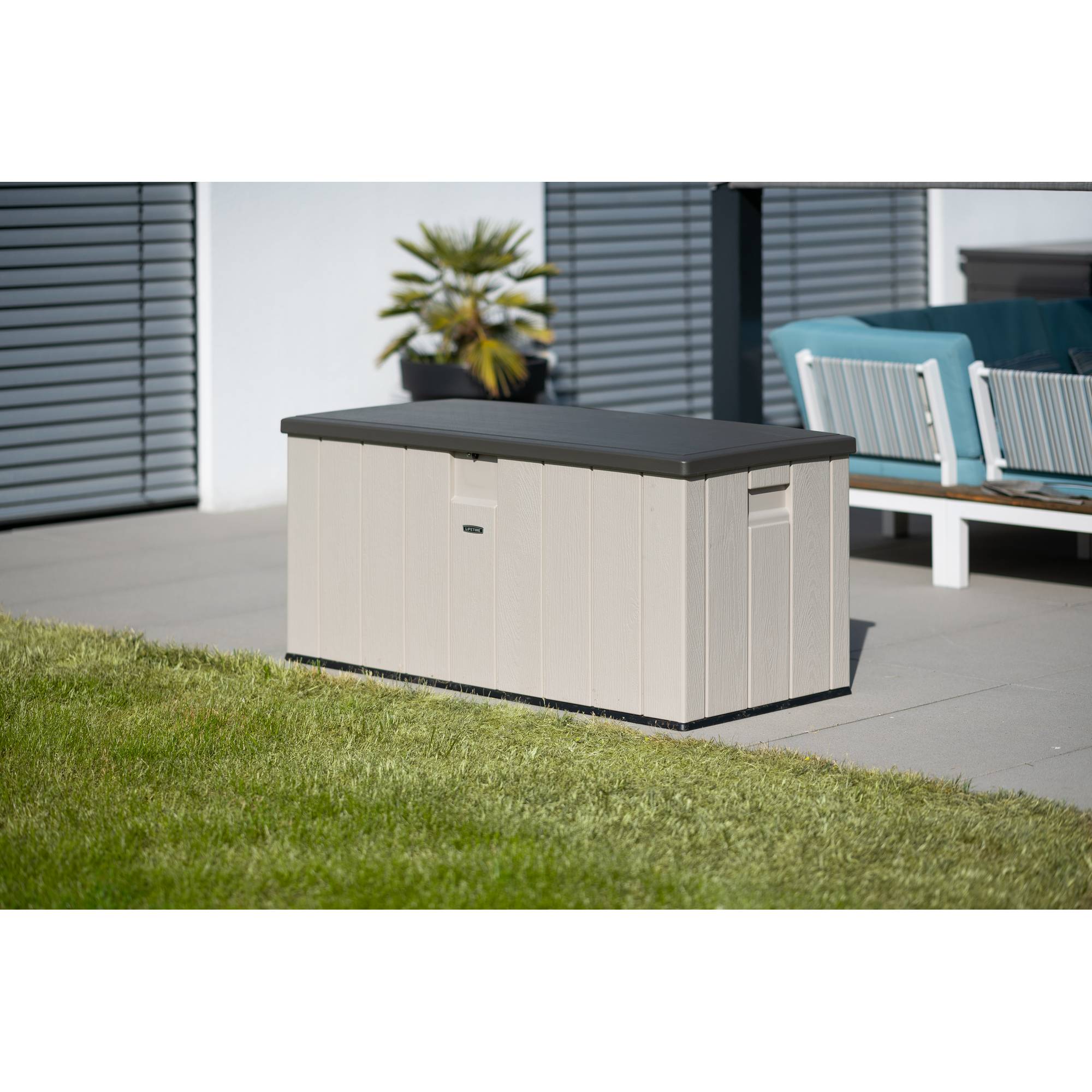 Kissenbox Polyethylen grau 151 x 70 x 72 cm