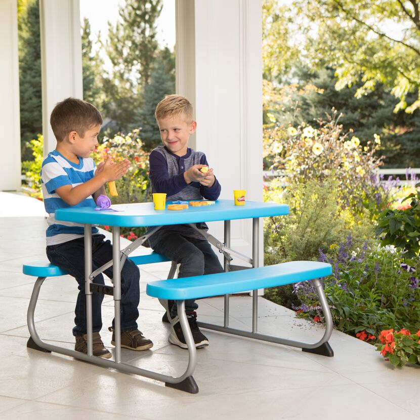 Picknickgarnitur für Kinder blau 83 x 90 x 53 cm