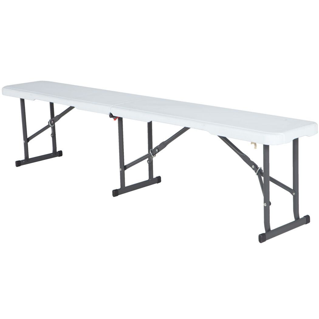 Gartenbank klappbar Stahl weiß 183 x 42 x 29 cm