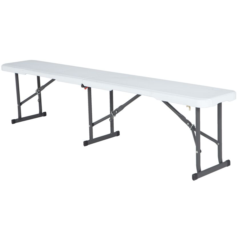 Gartenbank klappbar Stahl weiß 183 x 42 x 29 cm