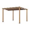 Pergola 'Florida 11 x 11' Aluminium Holzoptik mit Sonnensegel 350 x 350 x 235 cm