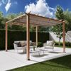 Pergola 'Florida 11 x 11' Aluminium Holzoptik mit Sonnensegel 350 x 350 x 235 cm