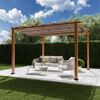 Pergola 'Florida 11 x 11' Aluminium Holzoptik mit Sonnensegel 350 x 350 x 235 cm