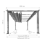 Pergola 'Florida 11 x 11' Aluminium Holzoptik mit Sonnensegel 350 x 350 x 235 cm