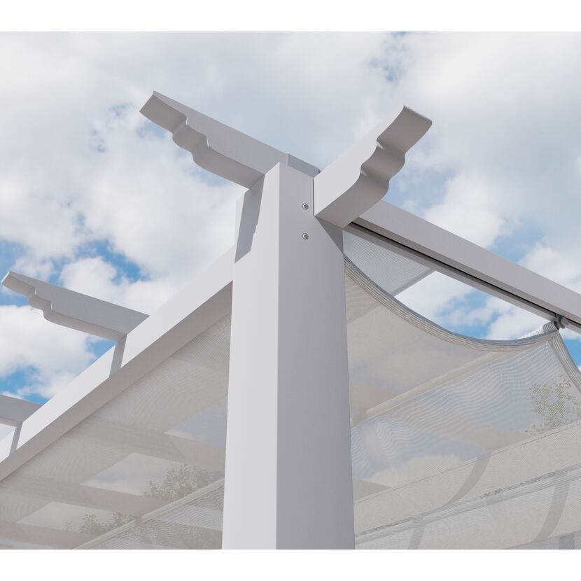 Weißer Pavillon Florida mit Sonnenschutz