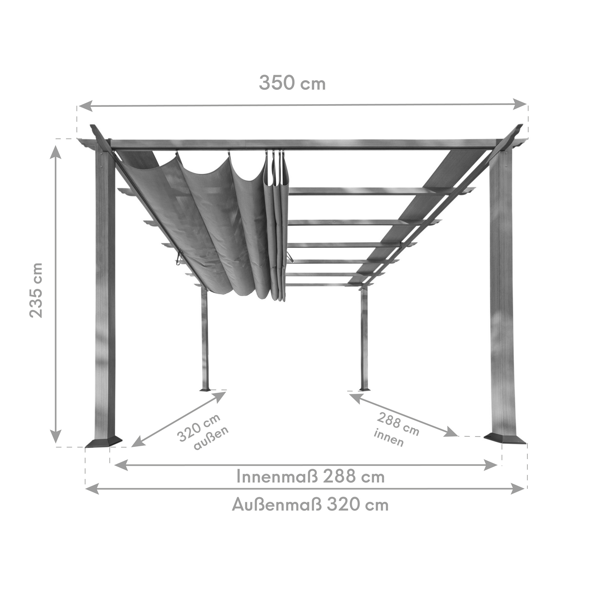 Pergola 'Florida 11 x 11' weiß 350 x 350 x 235 cm + product picture