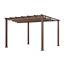 Pergola 'Florida 11 x 11' Aluminium cocoa braun mit Sonnensegel 350 x 350 x 235 cm