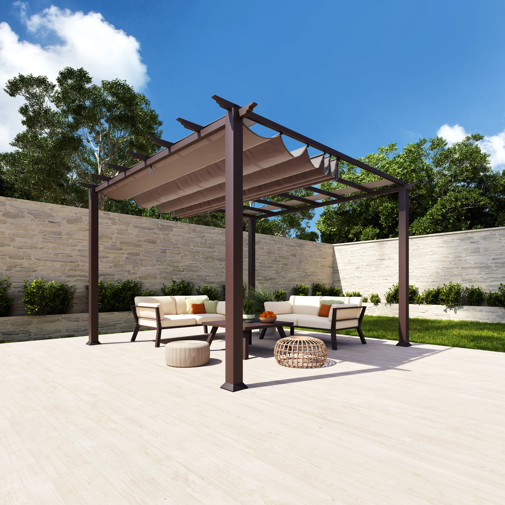 Pergola 'Florida 11 x 11' cocoa braun 350 x 350 x 235 cm + product picture