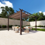 Pergola 'Florida 11 x 11' Aluminium cocoa braun mit Sonnensegel 350 x 350 x 235 cm