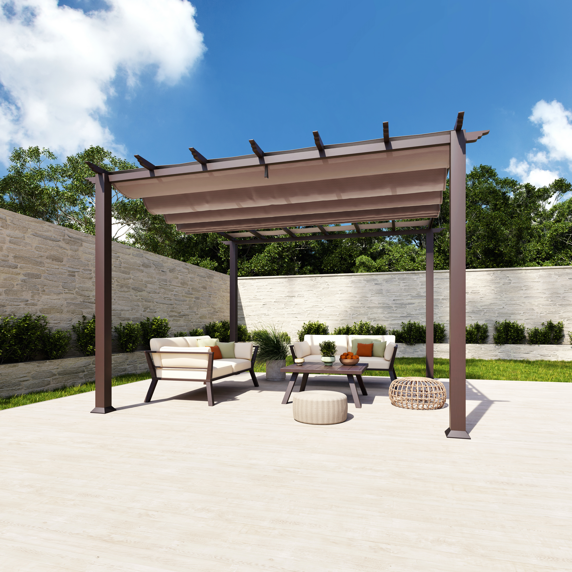 Pergola 'Florida 11 x 11' cocoa braun 350 x 350 x 235 cm + product picture