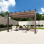 Pergola 'Florida 11 x 11' Aluminium cocoa braun mit Sonnensegel 350 x 350 x 235 cm