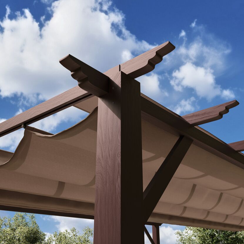 Brauner Pavillon Florida mit Stoffdach