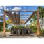 Pergola 'Florenz' Aluminium Holzoptik mit Sonnensegel 350 x 505 x 236 cm