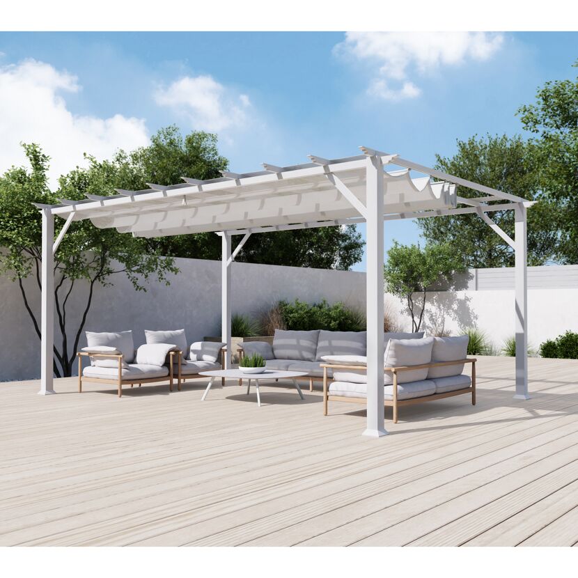 Pergola 'Florenz' weiß 350 x 505 x 236 cm
