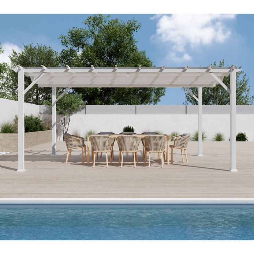 Pergola 'Florenz' weiß 350 x 505 x 236 cm