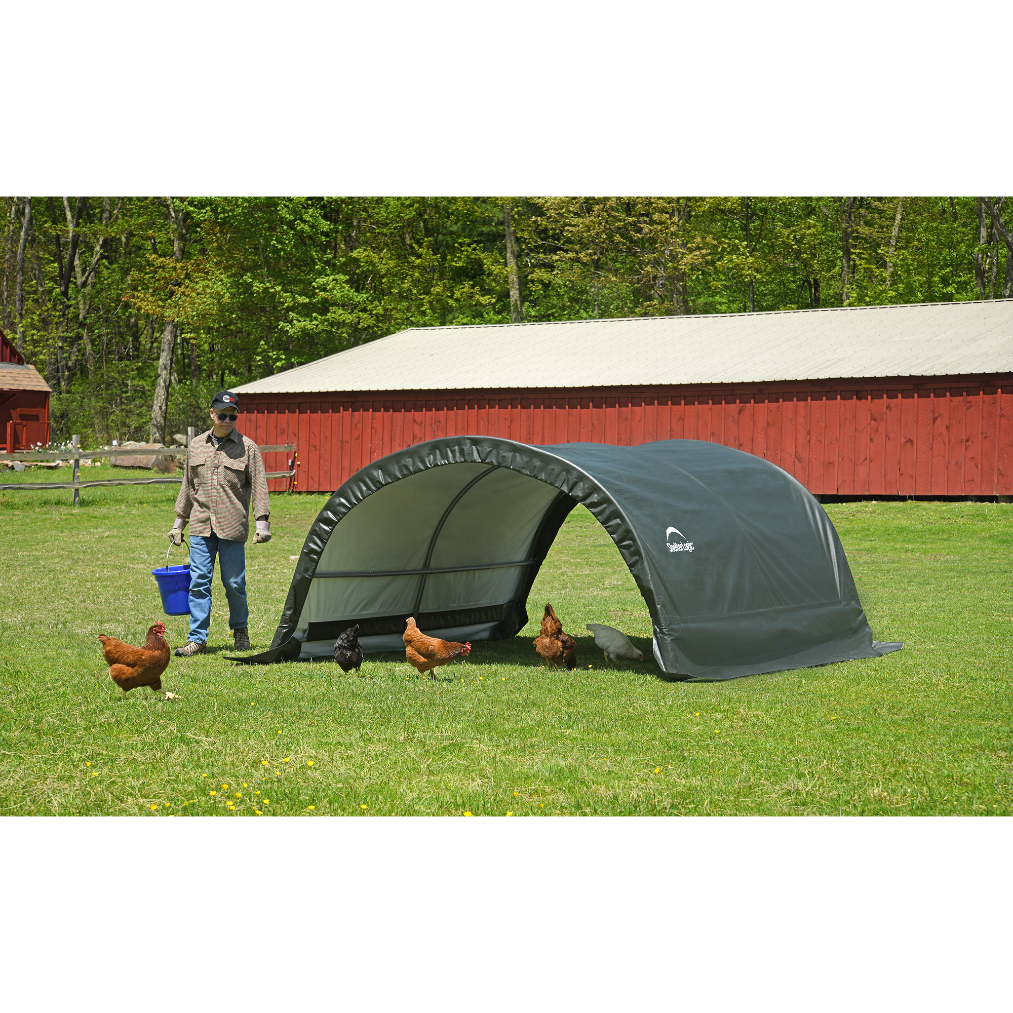 Weidezelt 'Run-In-Shed' grün Polyethylen 300 x 260 x 150 cm