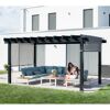 Schwarze Pergola Yamba mit Sofa und zwei Personen