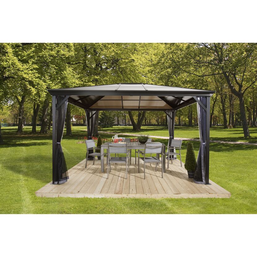 Pavillon 'Verona 10 x 14' anthrazit 298 x 423 x 261 cm