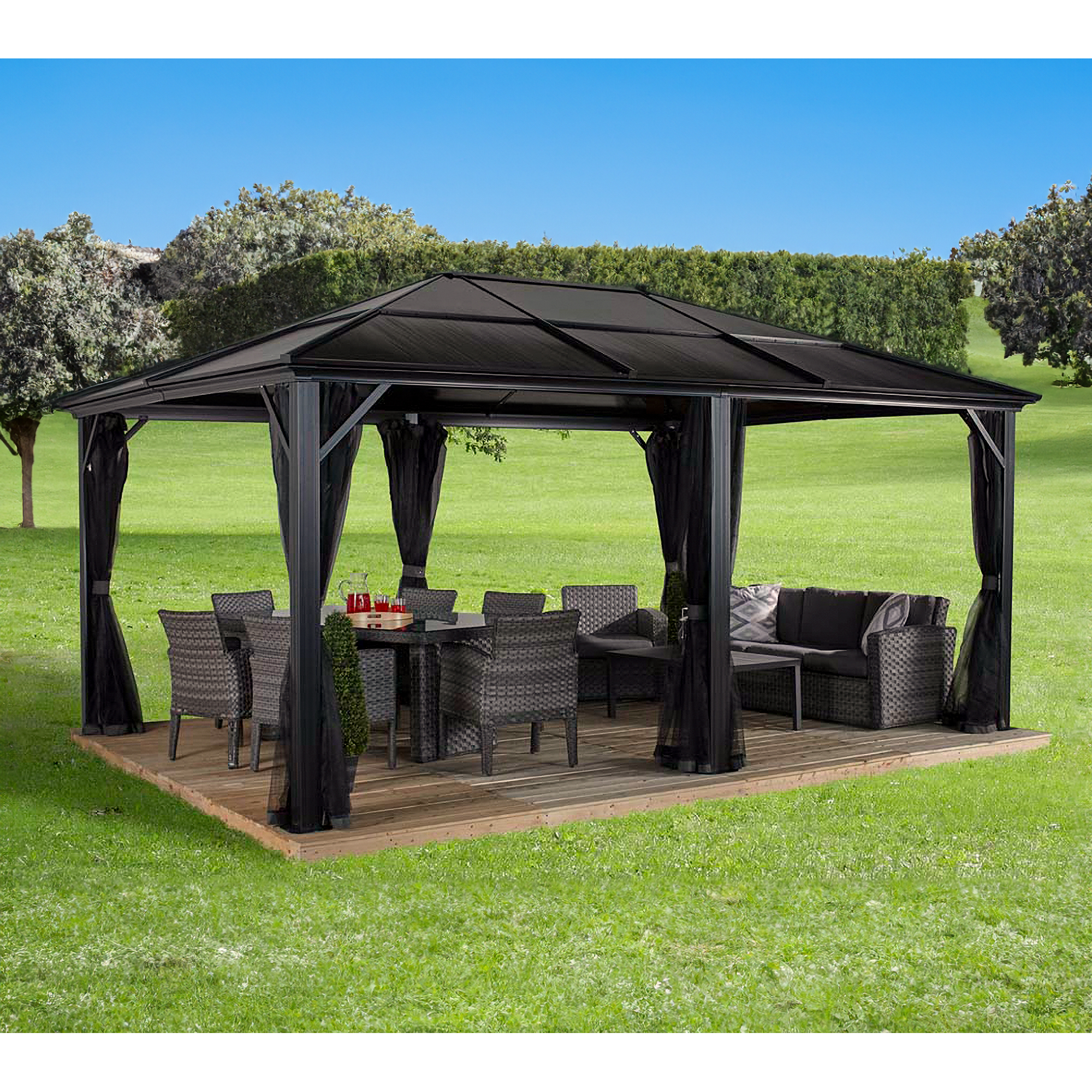 Pavillon 'Meridien 12 x 16' anthrazit 365 x 485 x 270 cm + product picture