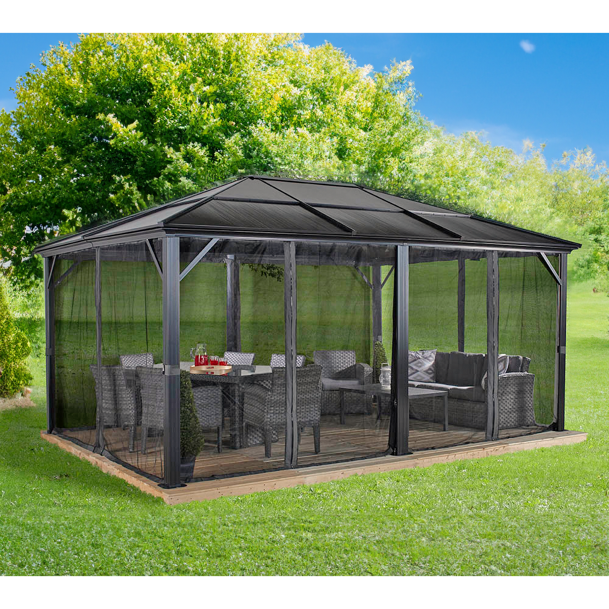 Pavillon 'Meridien 12 x 16' anthrazit 365 x 485 x 270 cm + product picture