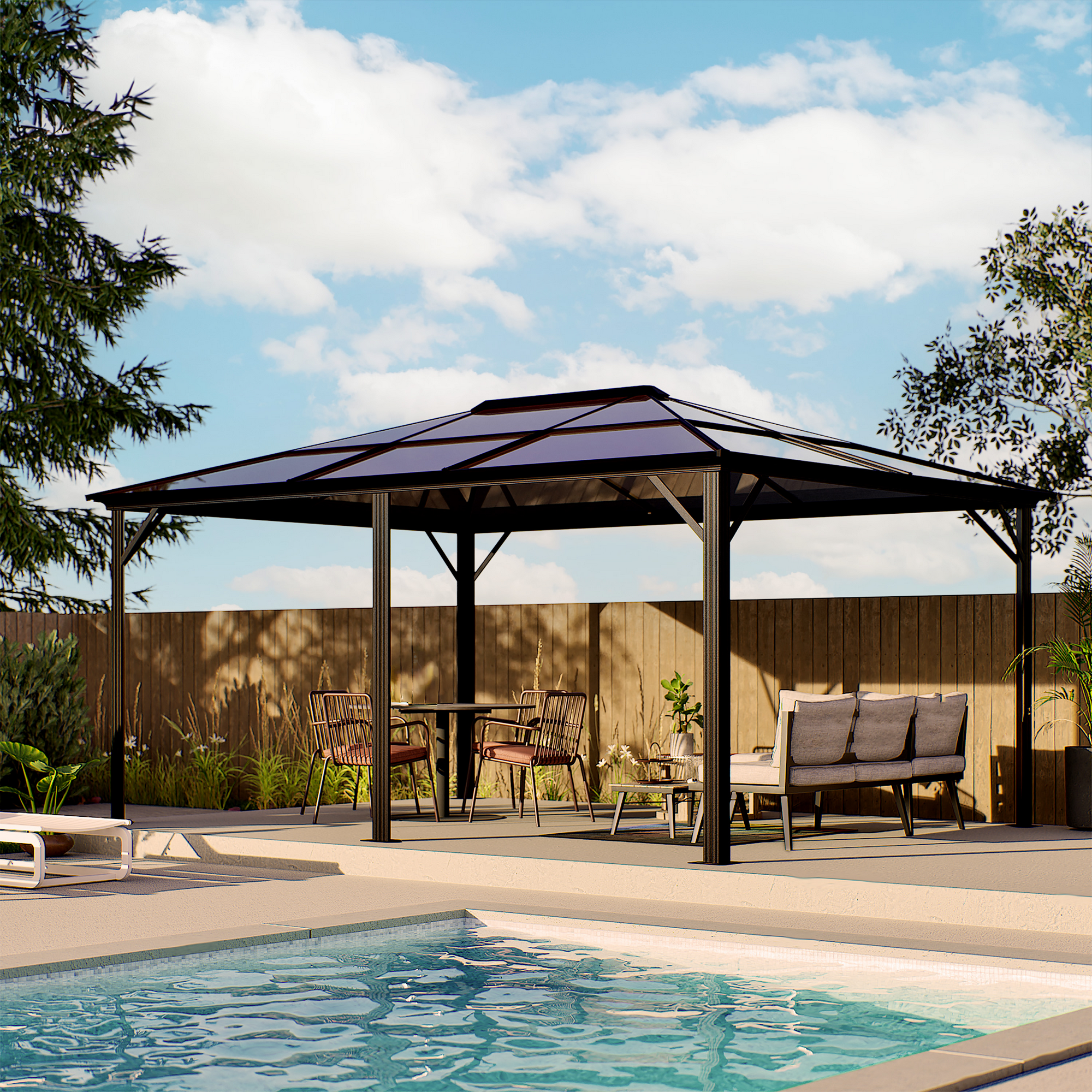 Pavillon 'Meridien 12 x 16' anthrazit 365 x 485 x 270 cm
