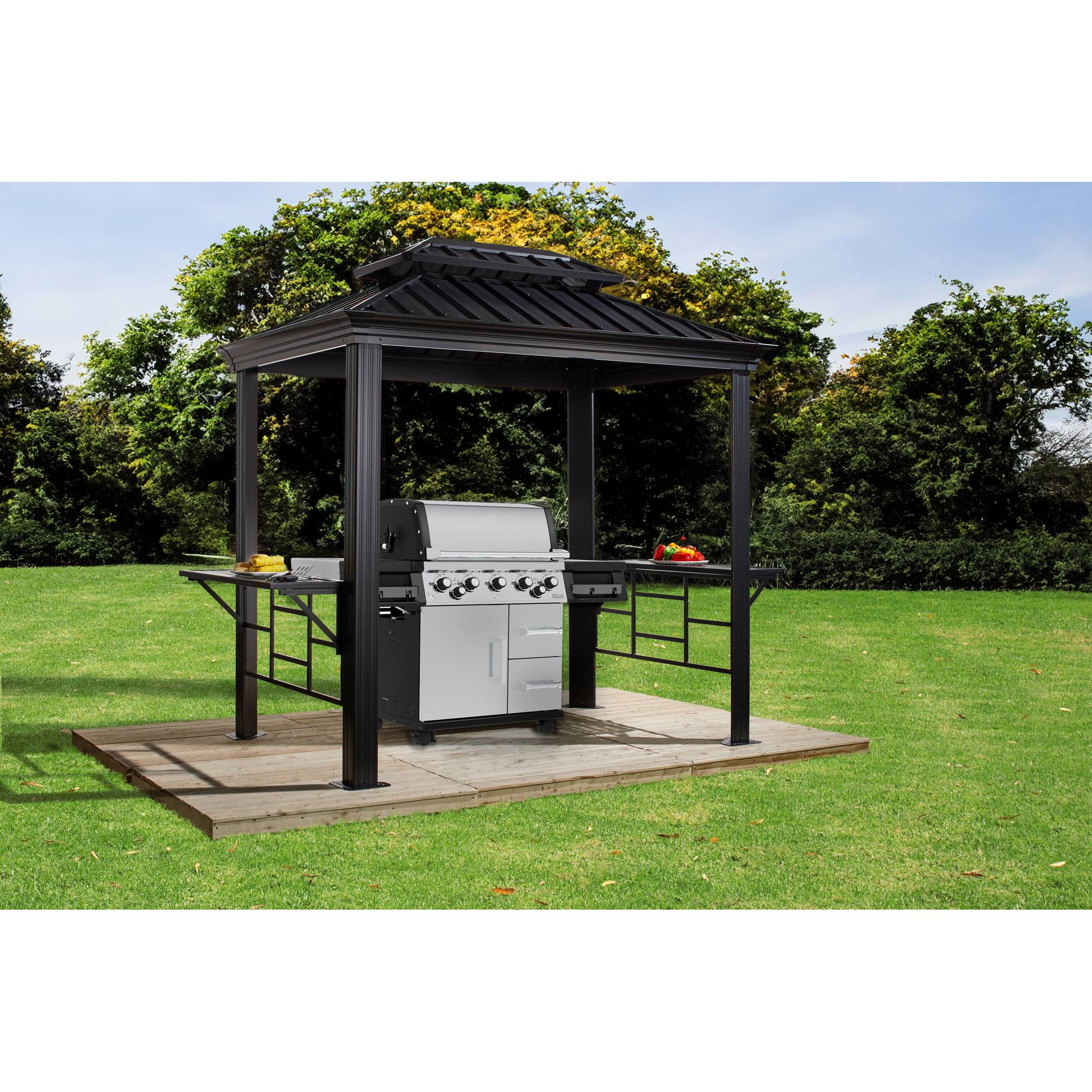 Grillpavillon 'Messina 68' anthrazit Aluminium 179 x 292 x 262 cm + product picture