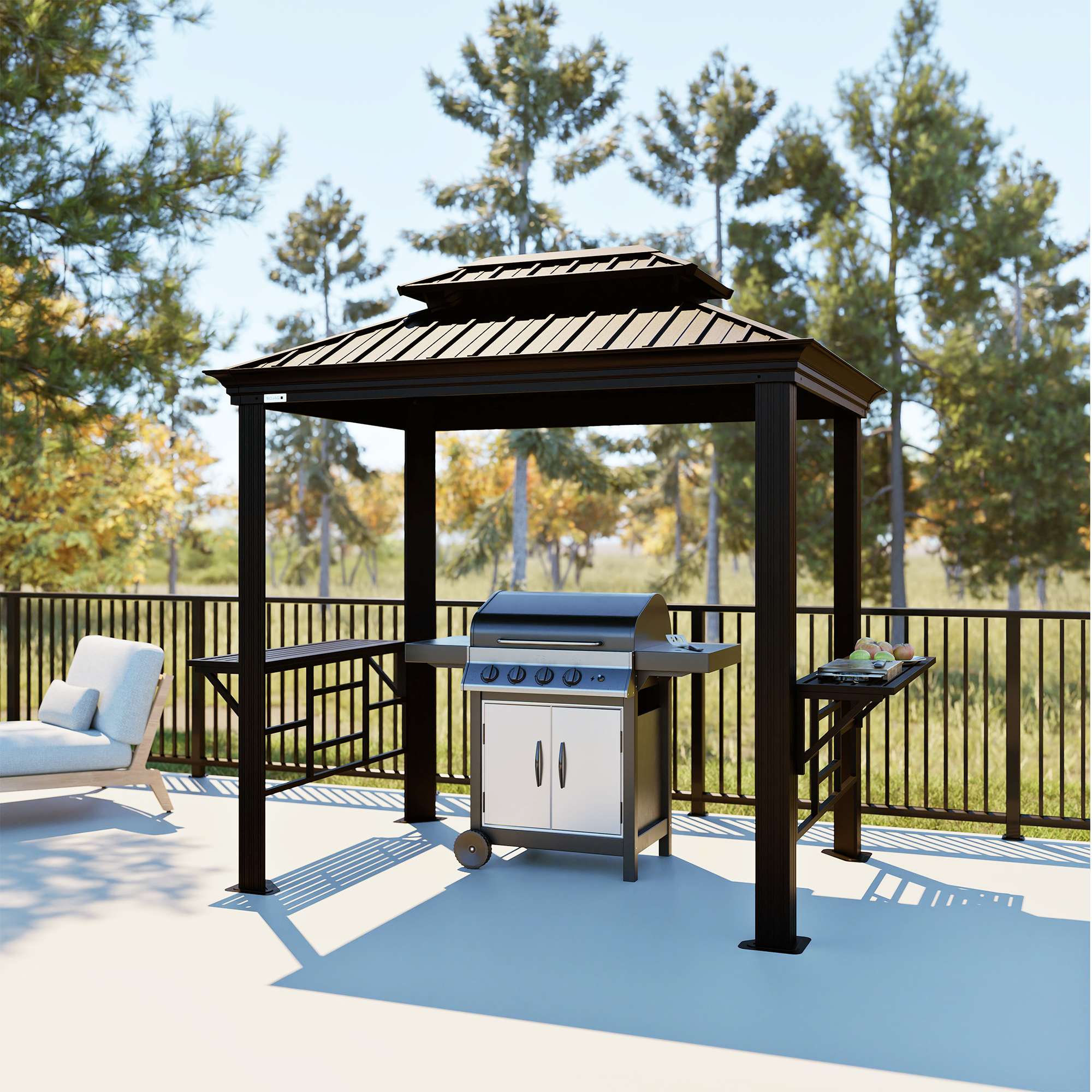 Grillpavillon 'Messina 68' anthrazit Aluminium 179 x 292 x 262 cm