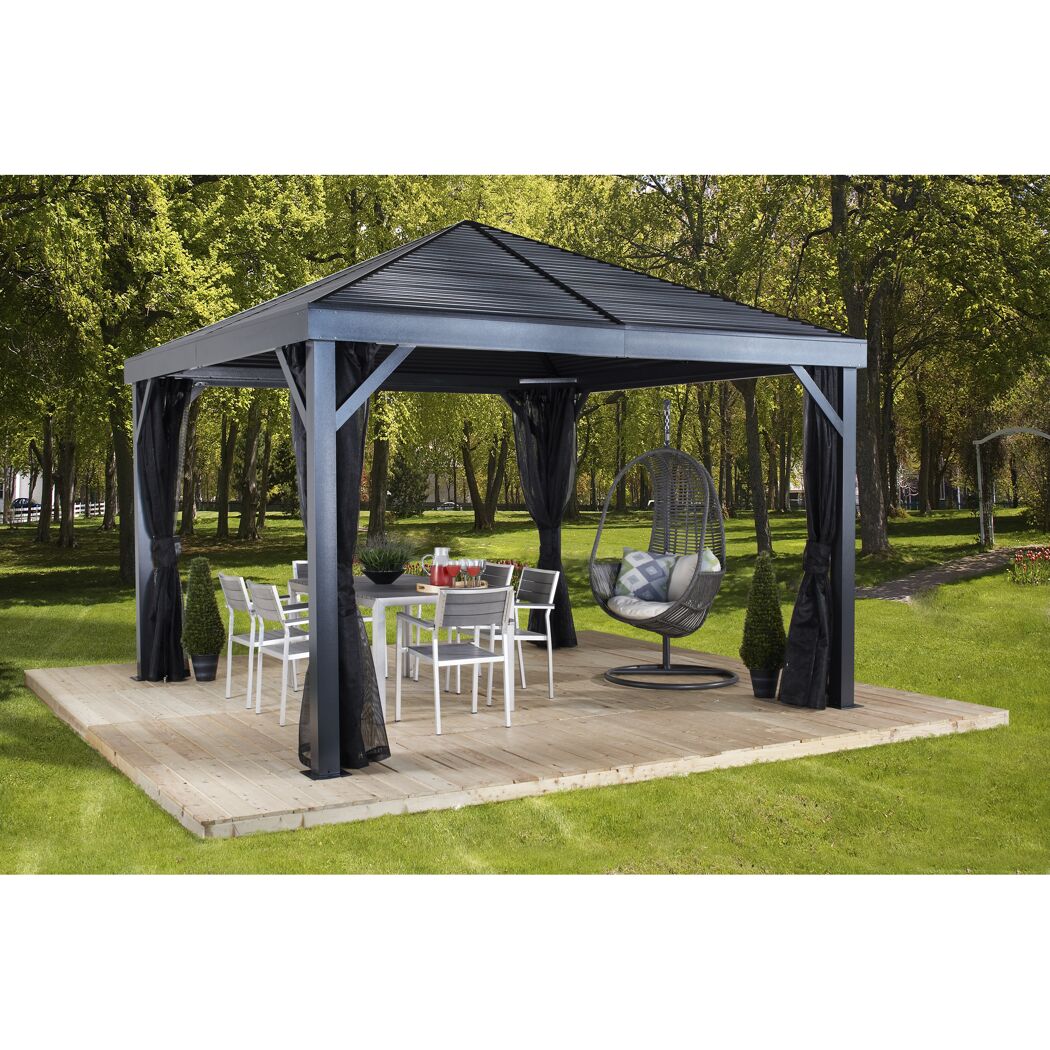Pavillon 'South Beach 12 x 12' basaltgrau 363 x 363 x 310 cm