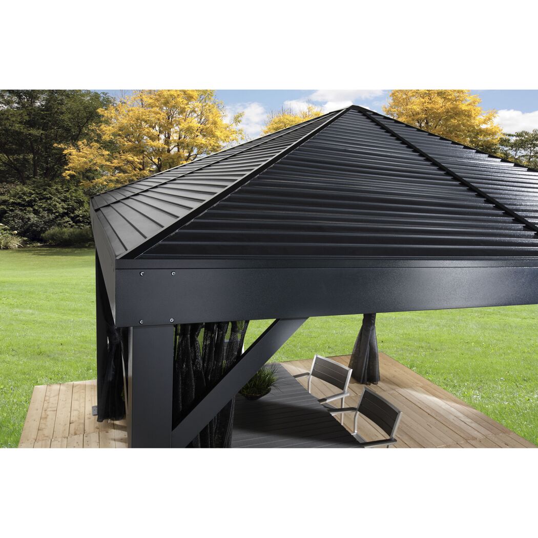 Pavillon 'South Beach 12 x 12' basaltgrau 363 x 363 x 310 cm