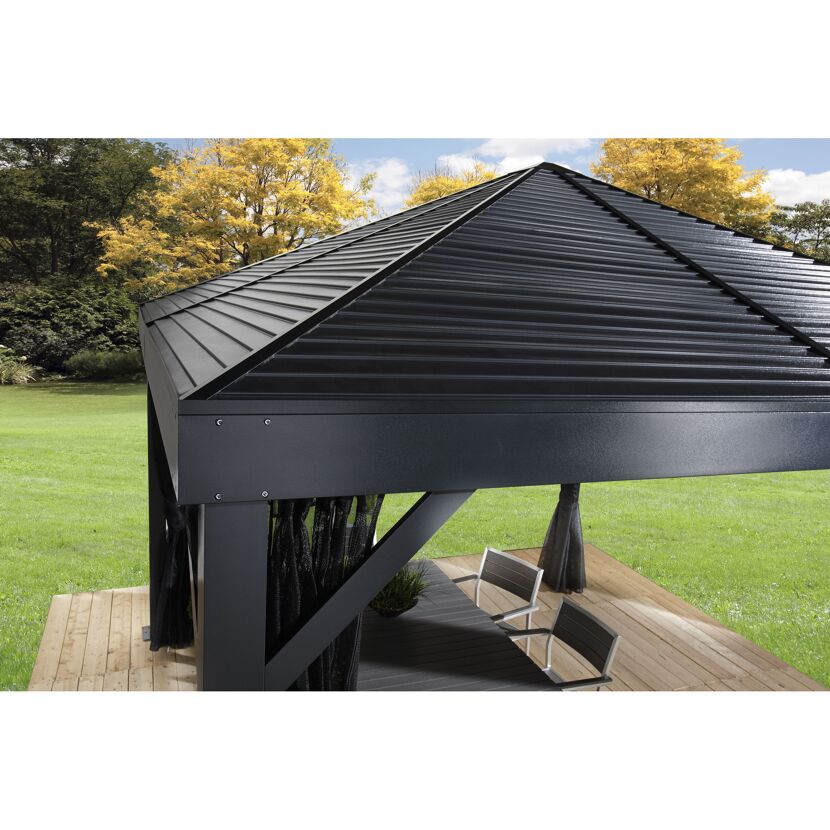 Pavillon 'South Beach 12 x 12' basaltgrau 363 x 363 x 310 cm